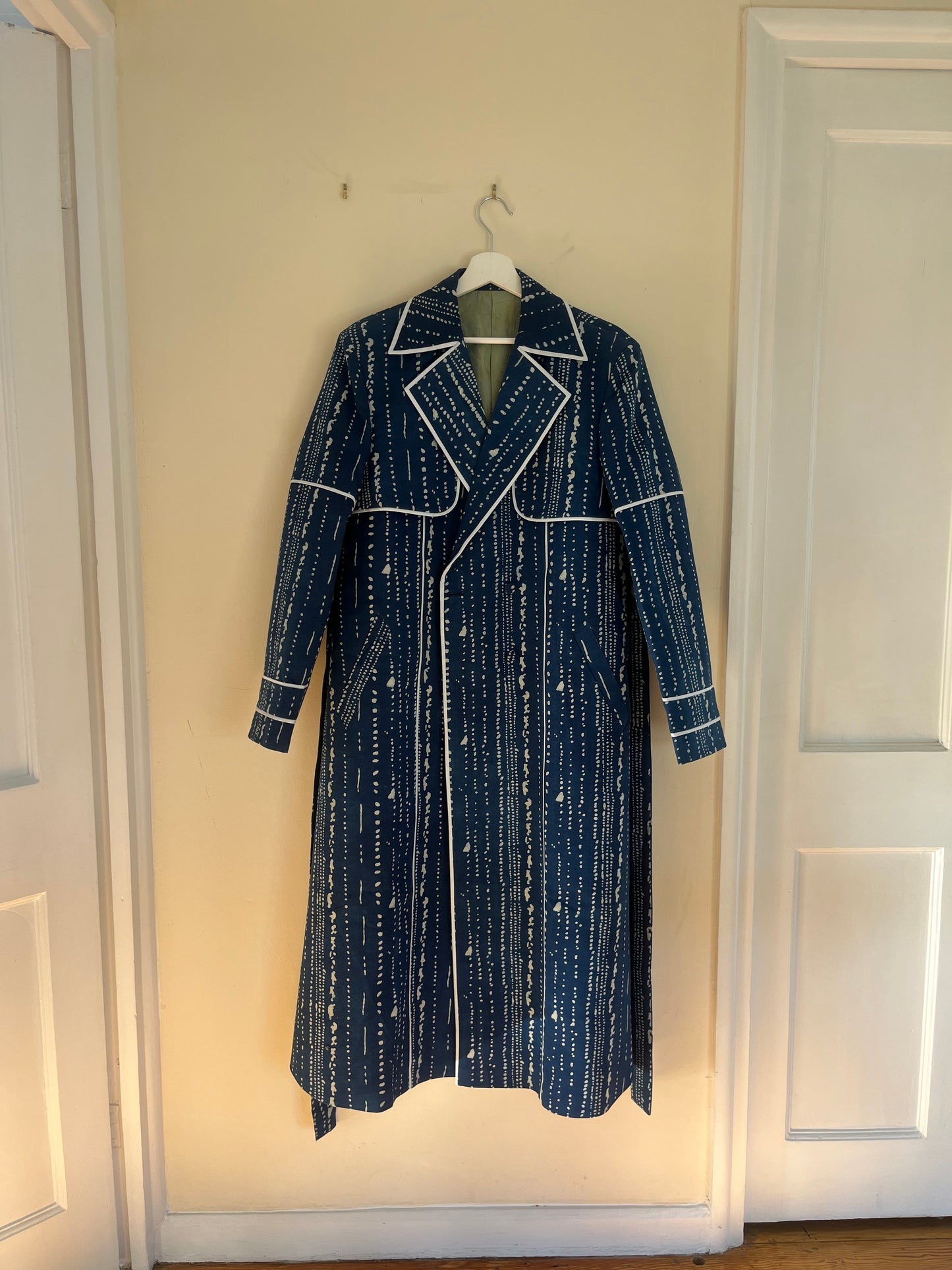 Songs of the Sea - Hand Block Printed Trench Coat