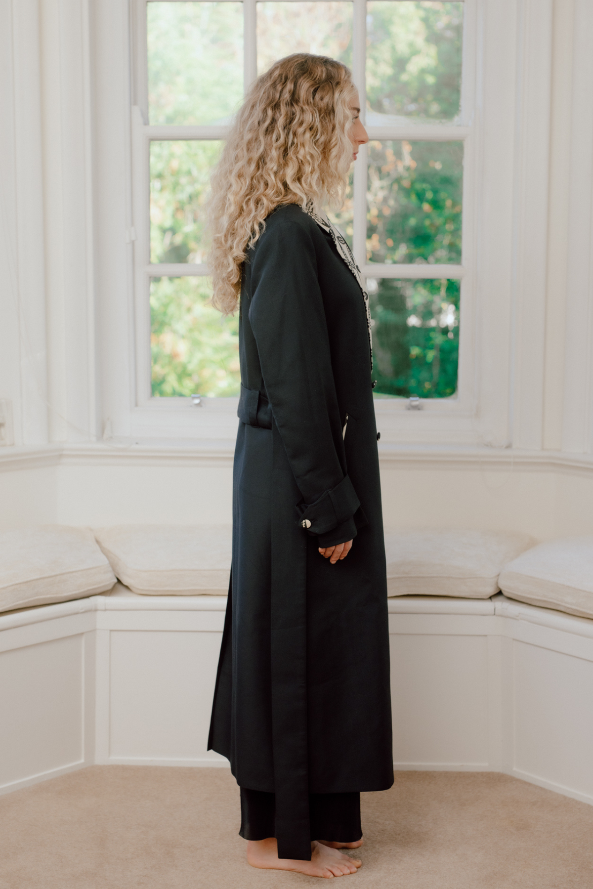 Arya Hand Block Printed Trench Coat