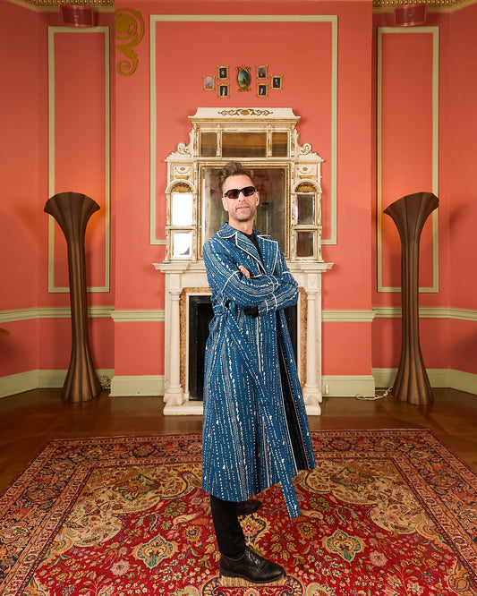 Songs of the Sea - Hand Block Printed Trench Coat