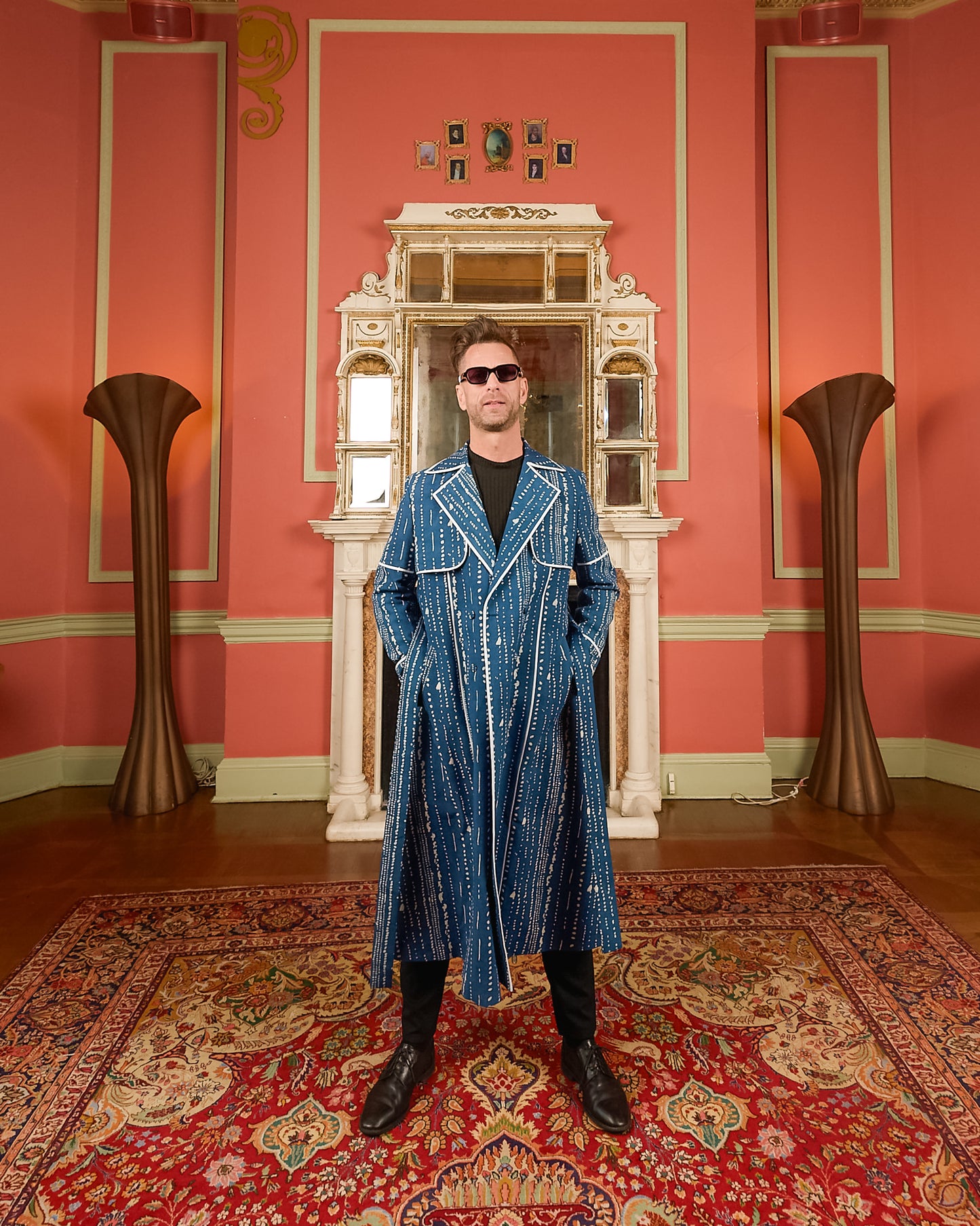 Songs of the Sea - Hand Block Printed Trench Coat