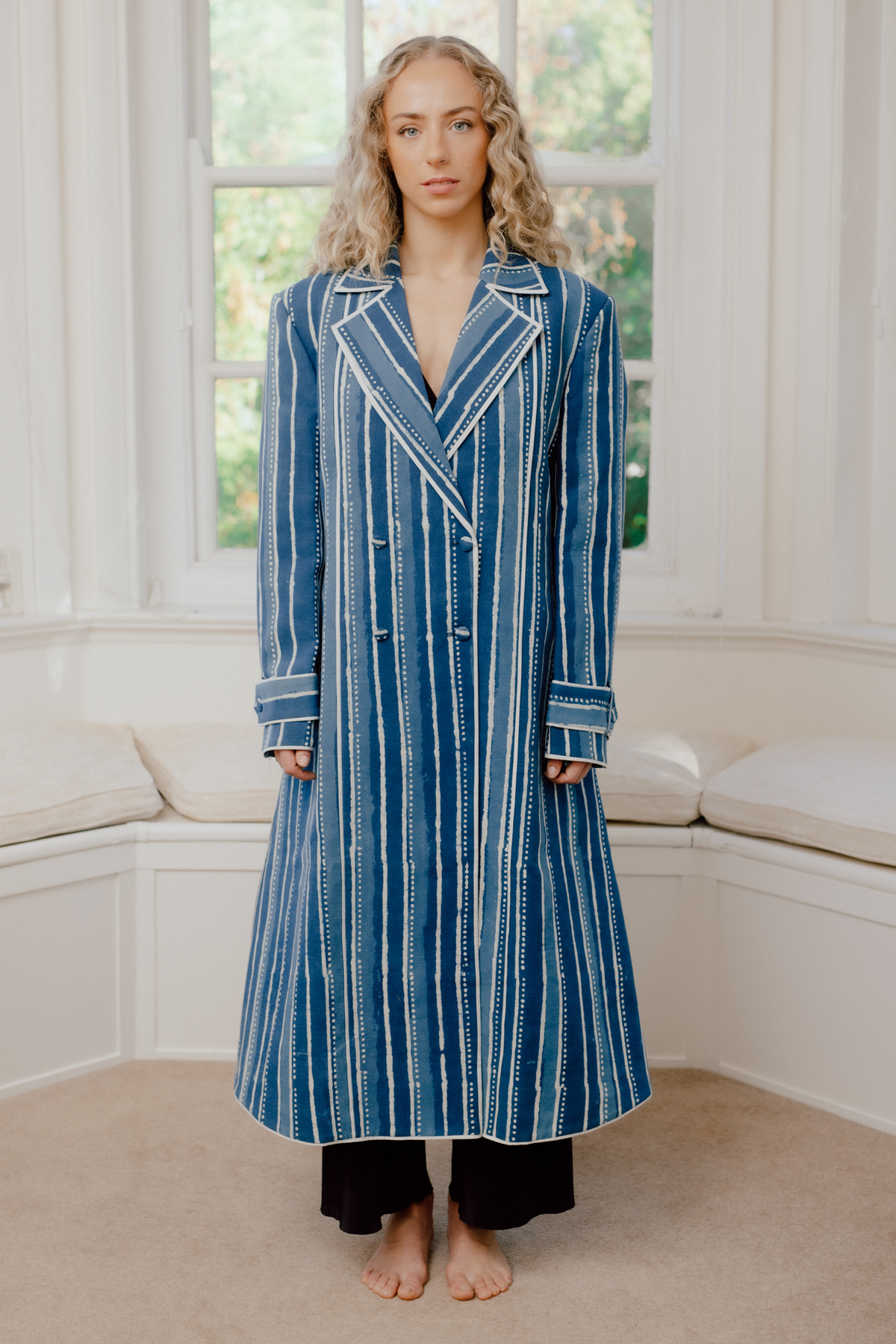 Amrit Hand Block Printed Trench Coat