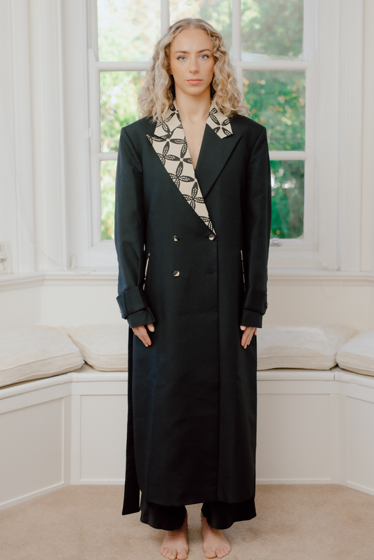 Arya Hand Block Printed Trench Coat