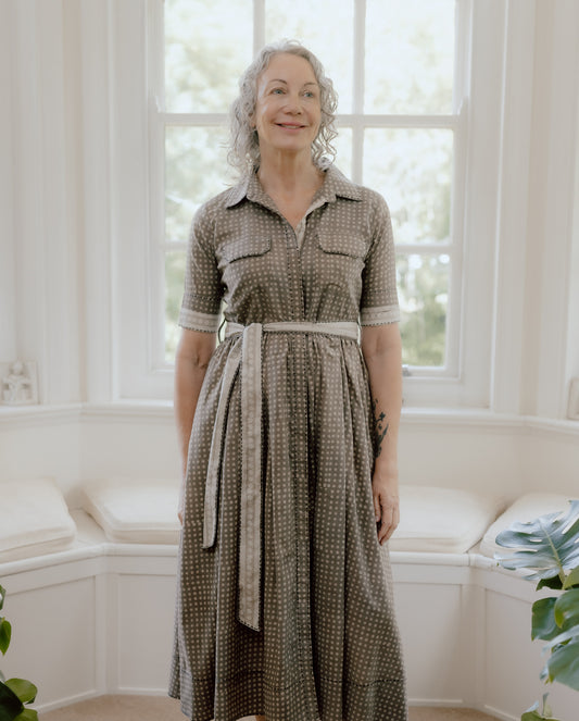 Trinetra Hand Block Printed Pure Cotton Dress