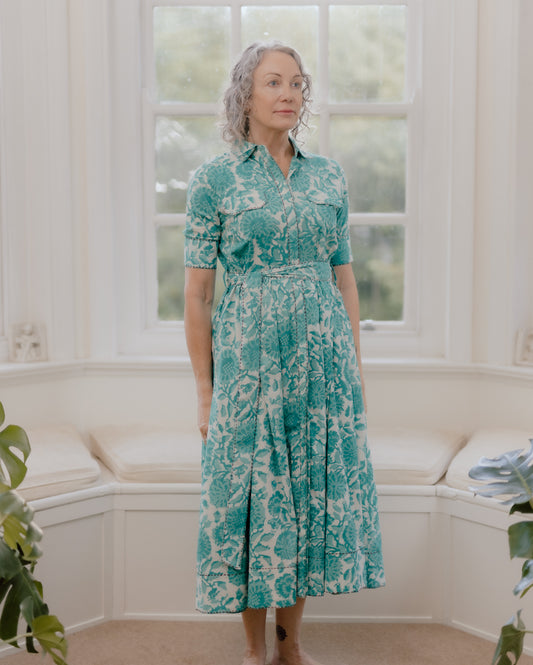 Dana Hand Block Printed Pure Cotton Dress