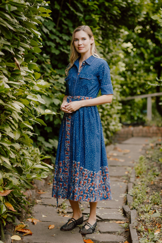 Simran Hand Block Printed Pure Cotton Dress