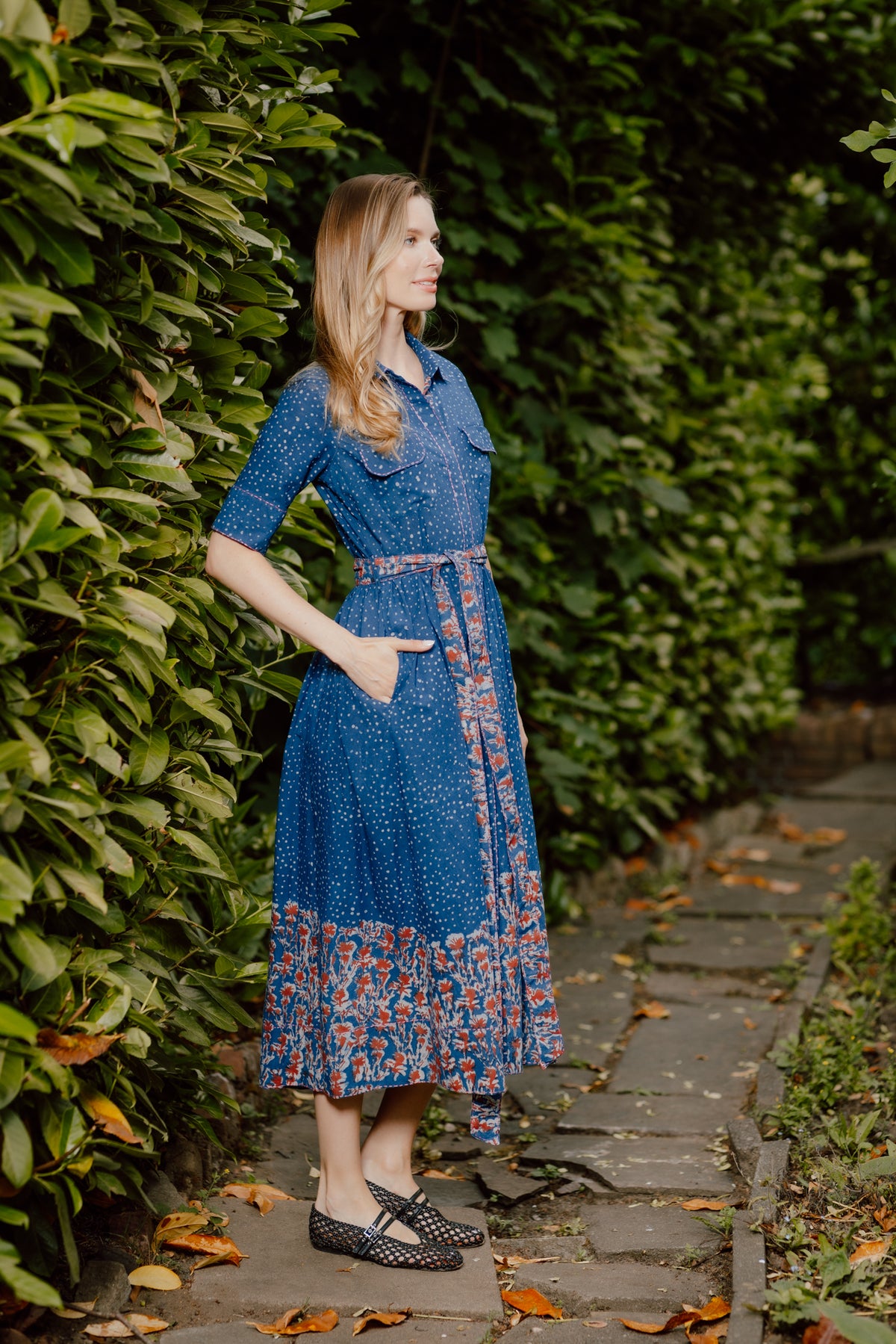 Simran Hand Block Printed Pure Cotton Dress