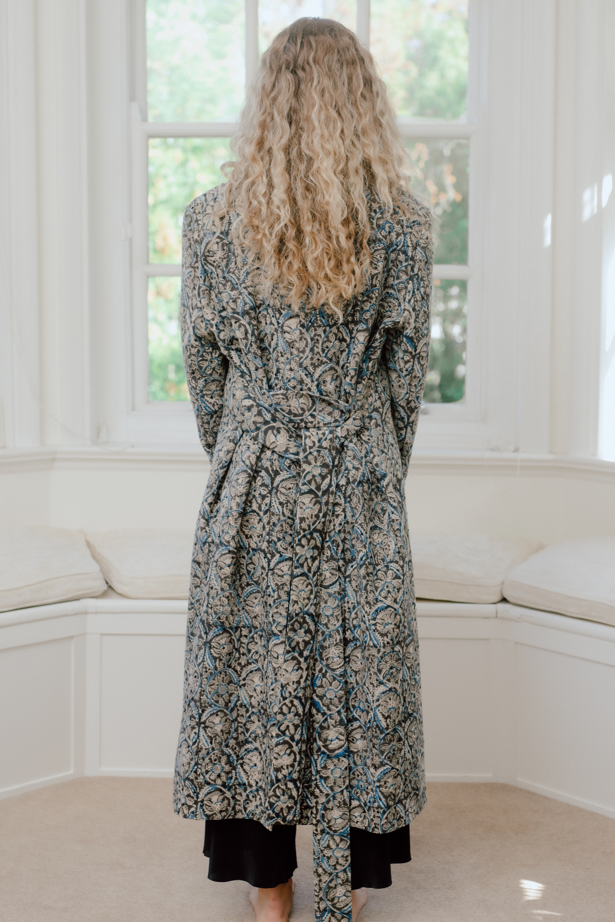 Ojas Hand Block Printed Trench Coat