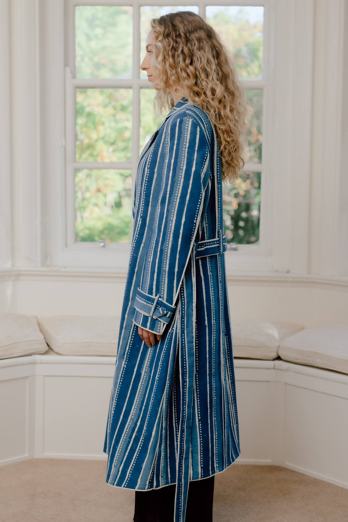 Amrit Hand Block Printed Trench Coat