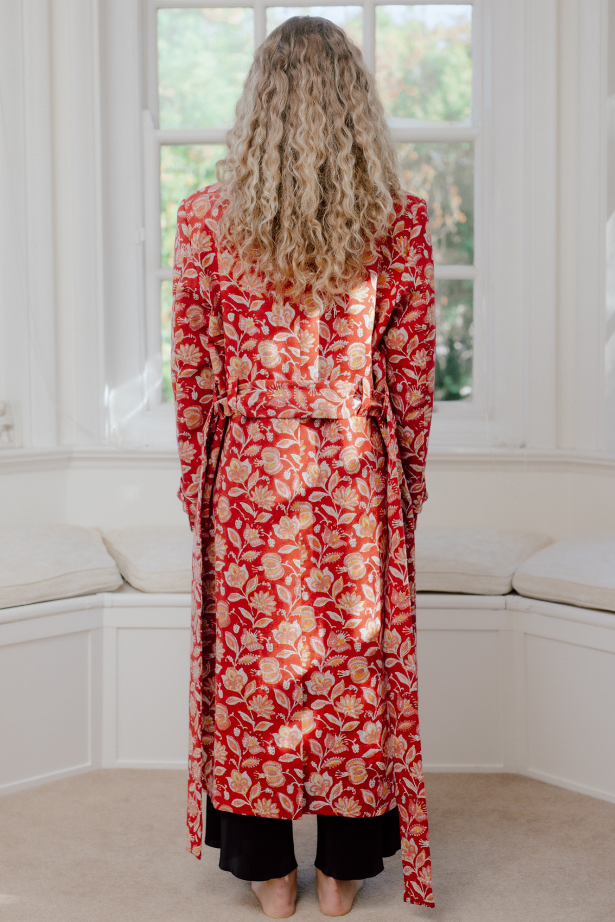 Ananta Hand Block Printed Trench Coat