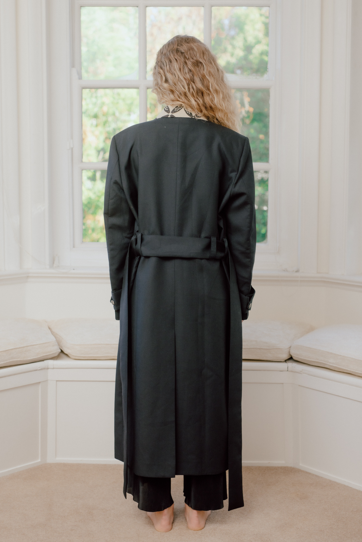 Arya Hand Block Printed Trench Coat