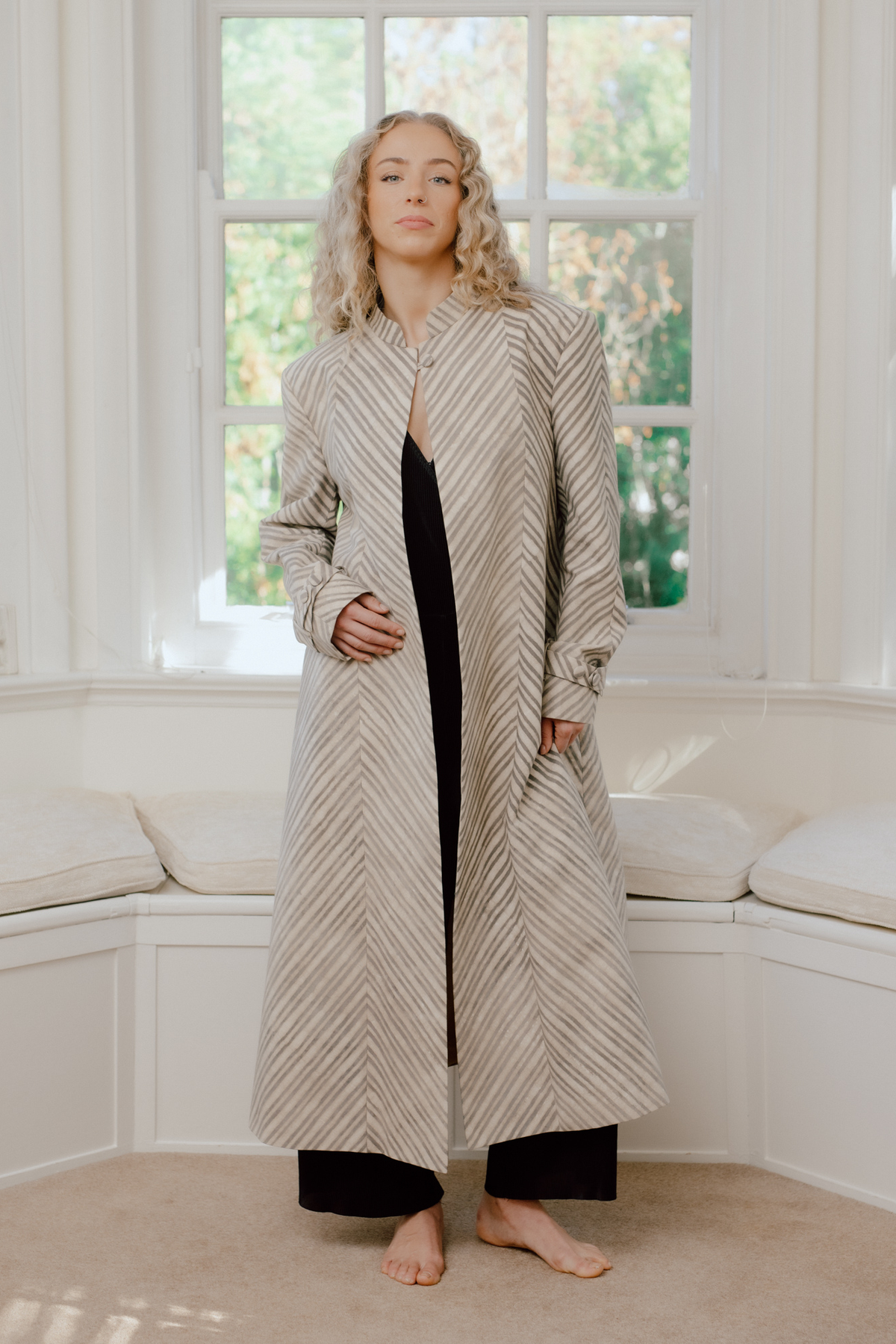 Shakti Hand Block Printed Trench Coat