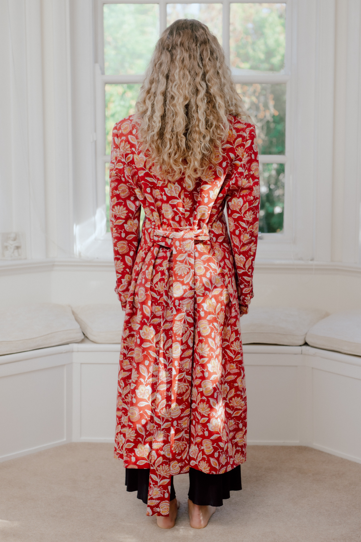 Ananta Hand Block Printed Trench Coat