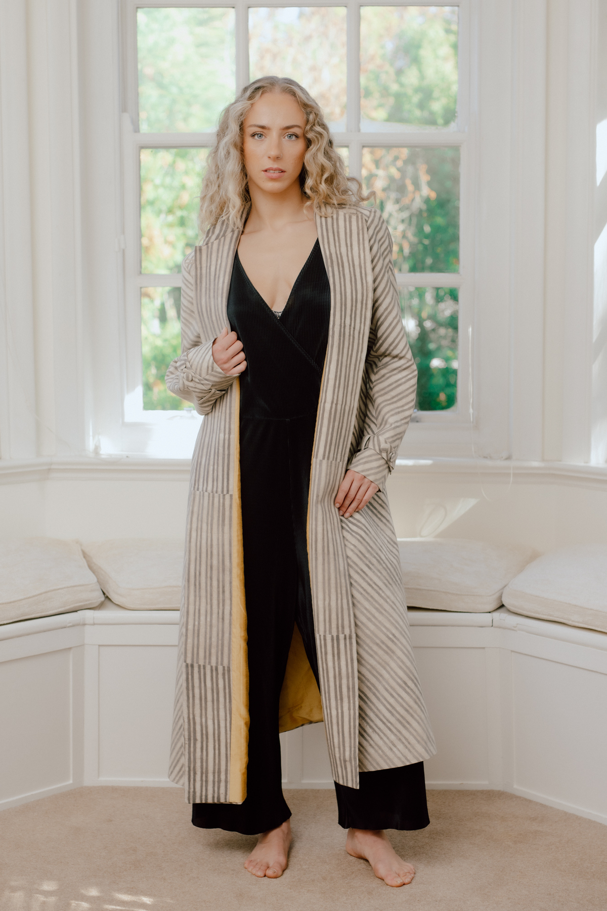 Shakti Hand Block Printed Trench Coat