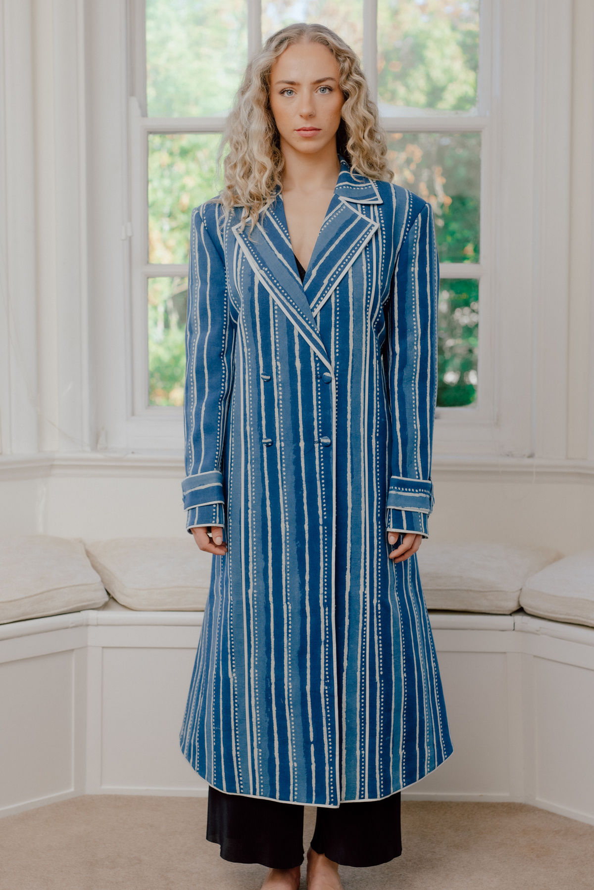Amrit Hand Block Printed Trench Coat