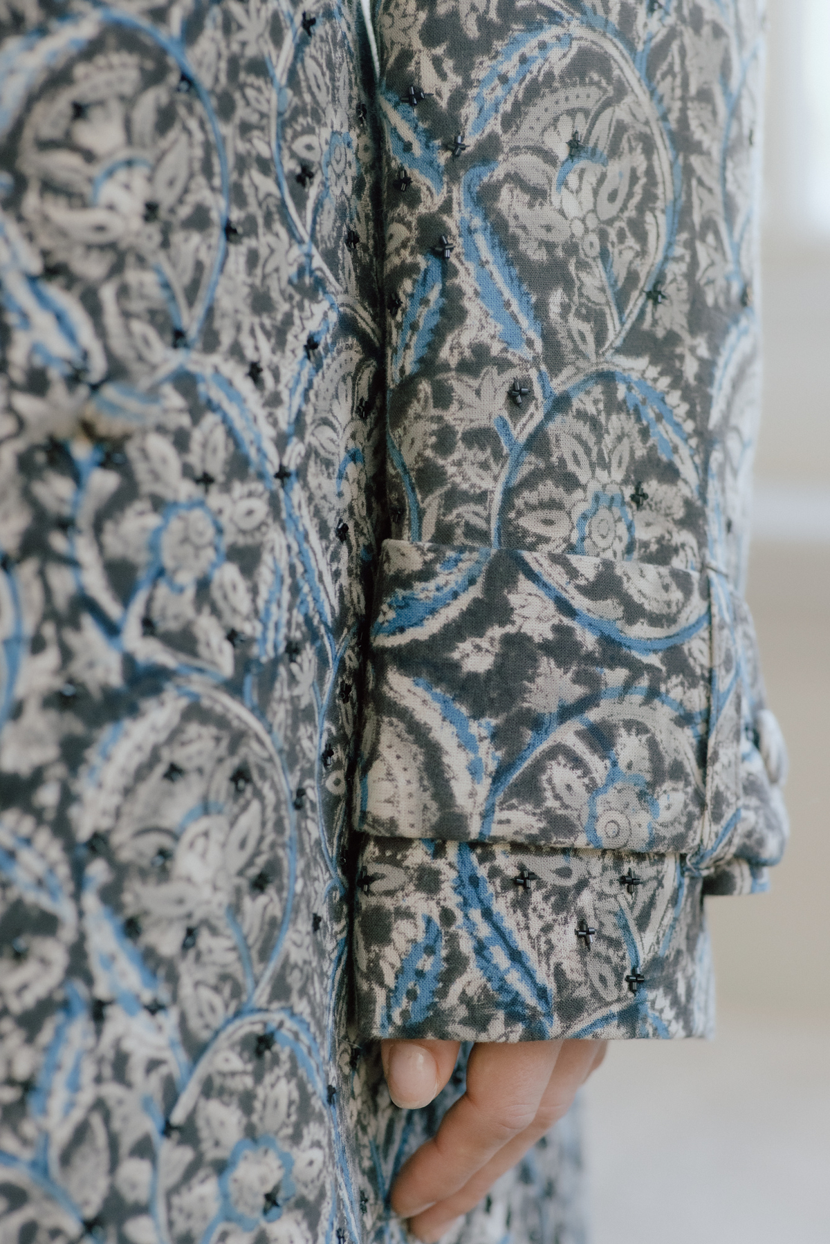 Ojas Hand Block Printed Trench Coat