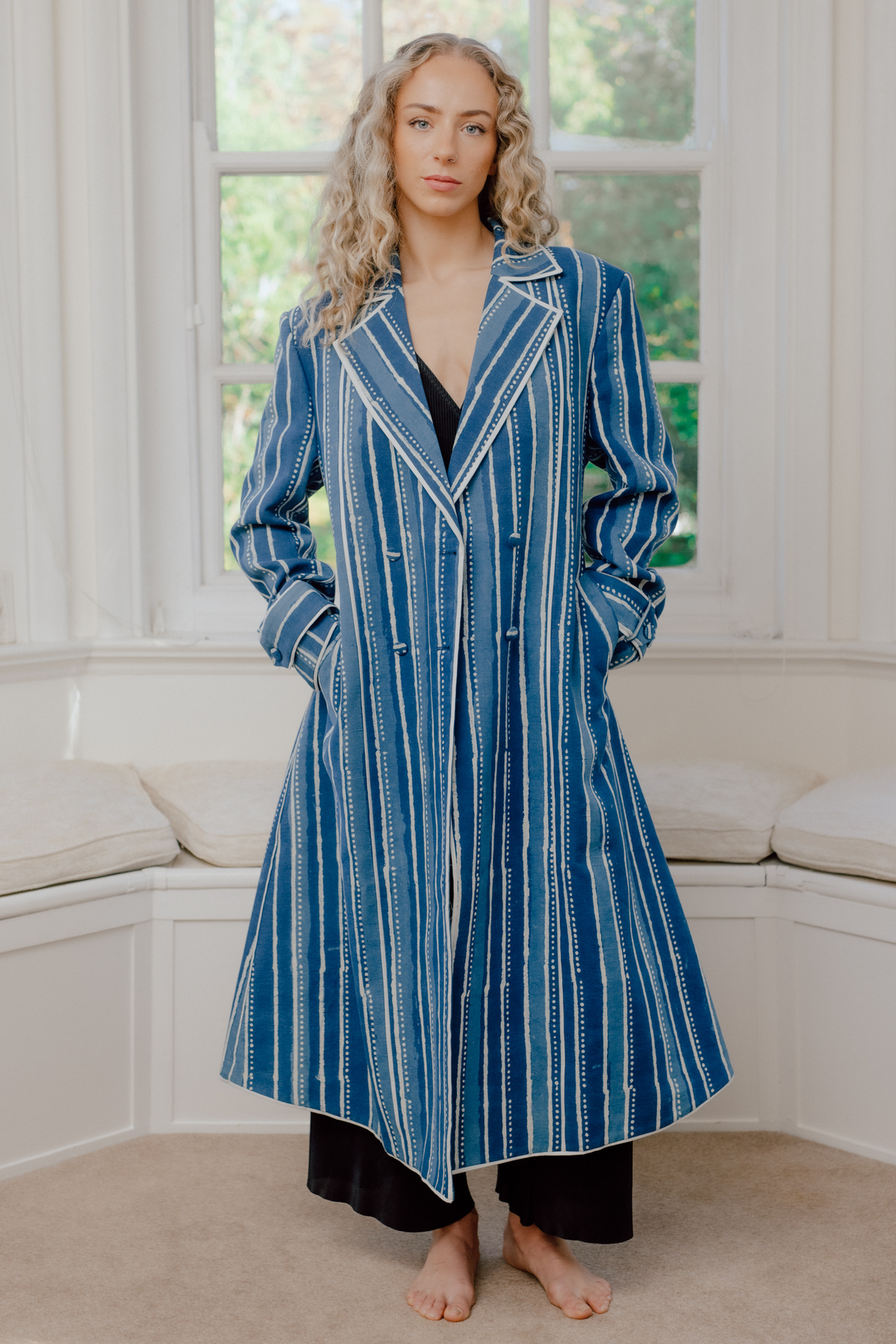 Amrit Hand Block Printed Trench Coat