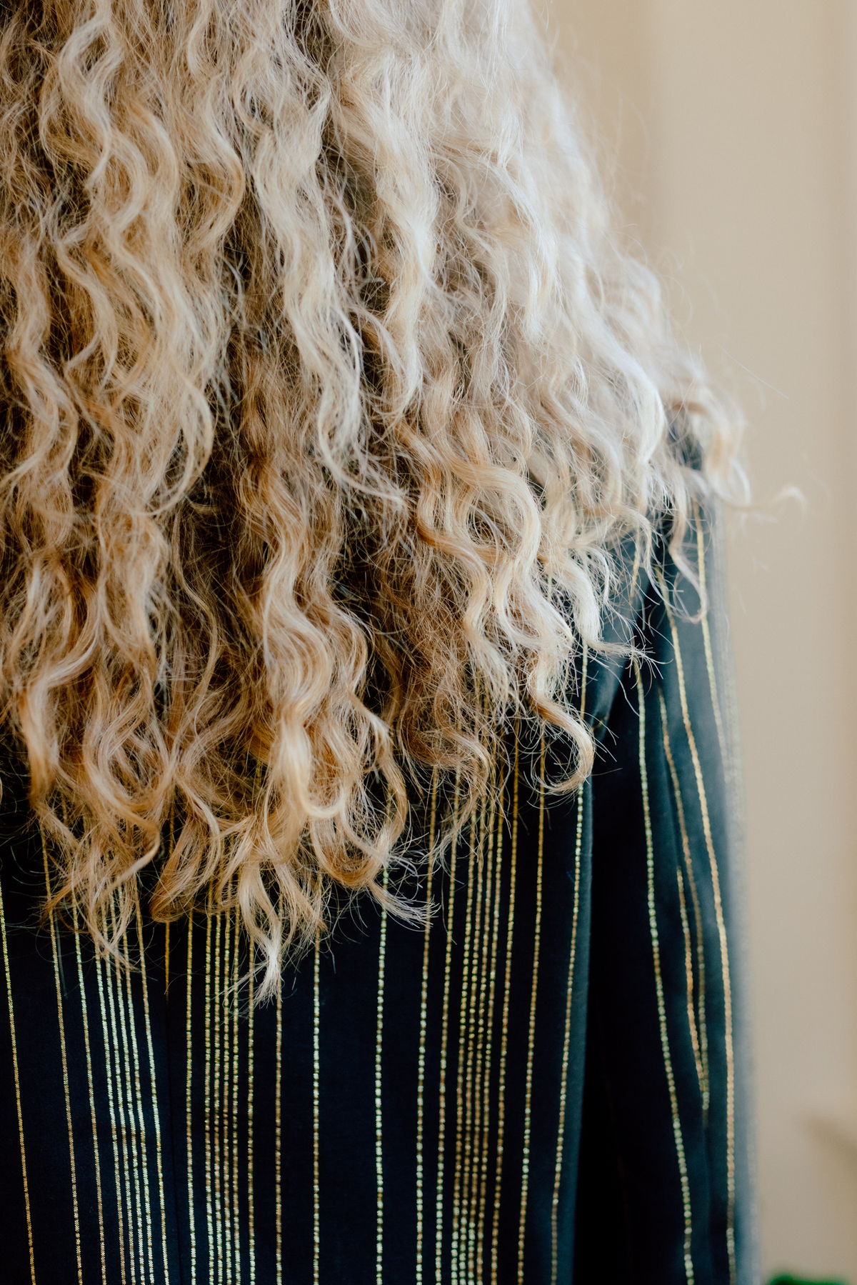 Chandra Black & Gold Zari Stripe Suit